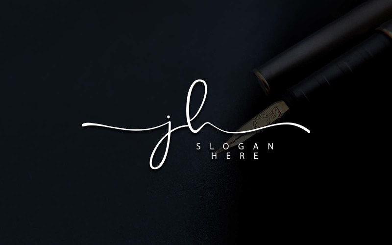 Design de logotipo de letra JH de fotografia criativa