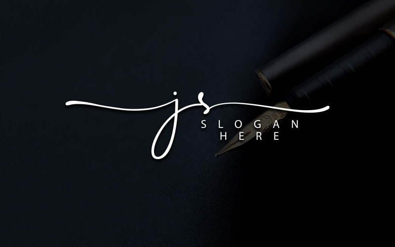 Design de logotipo de letra JS de fotografia criativa