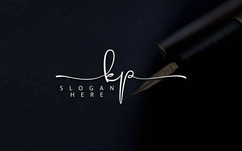Design de logotipo de letra KP de fotografia criativa