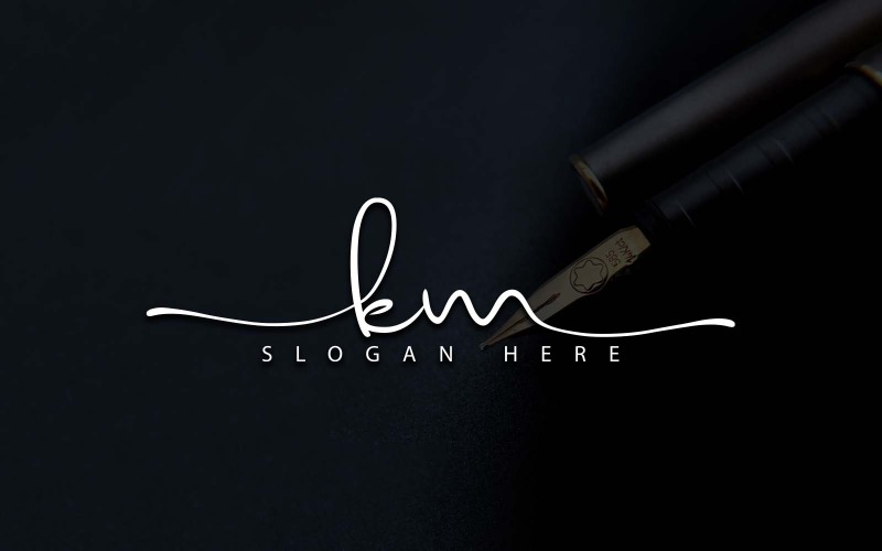 Fotografia creativa KM Letter Logo Design