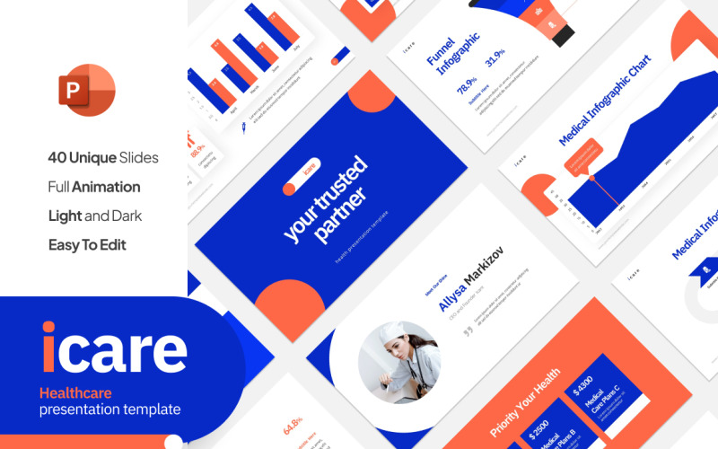 Icare Healthcare PowerPoint šablony