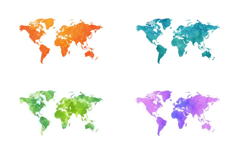 Ilustración de diseño de color de agua de mapas
