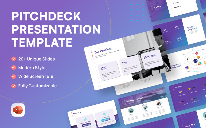 Modello di presentazione PowerPoint moderno per il pitch deck