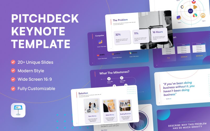 Modern Pitch Deck Keynote Presentation Template