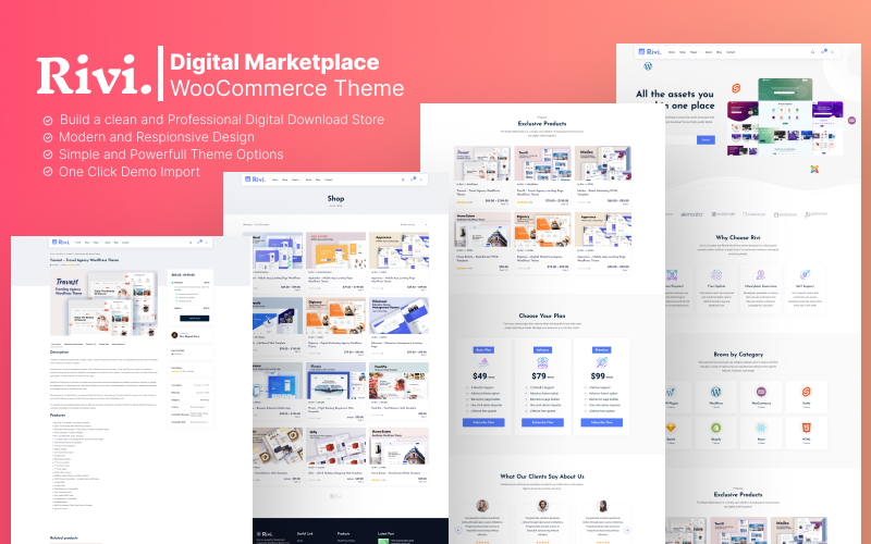 Rivi – téma WooCommerce Digital Marketplace