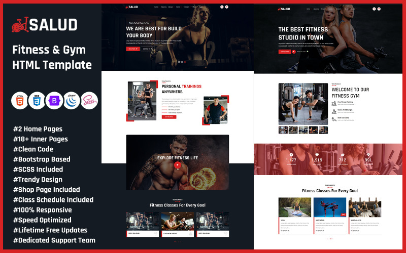 Salud – HTML-Vorlage für Fitness und Fitnessstudio