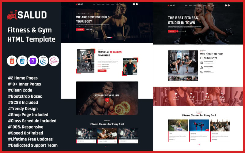 Salud - Plantilla HTML para fitness y gimnasio
