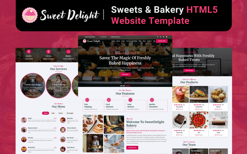 Sweet Delight - Sweets & Bakery HTML5 Website Template