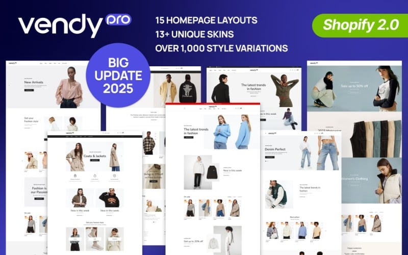 Vendy Pro — багатоцільова тема Shopify для моди, одягу, електроніки та косметики OS 2.0