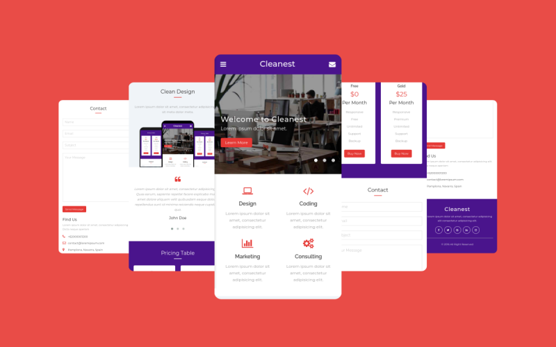 Cleanest – Шаблон мобильного сайта