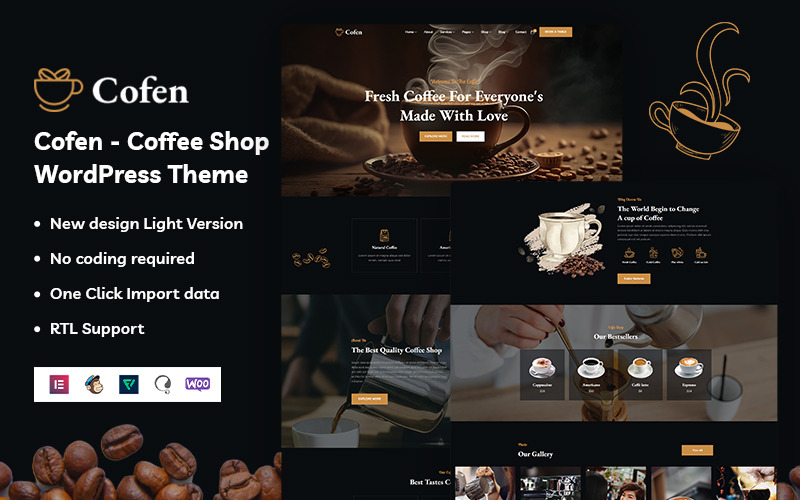Cofen - тема WordPress Coffee Shop