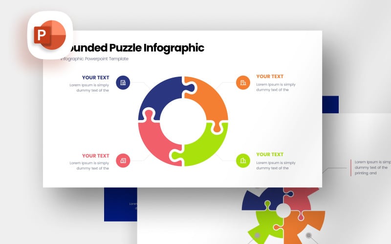 Modèle de présentation infographique de puzzle arrondi