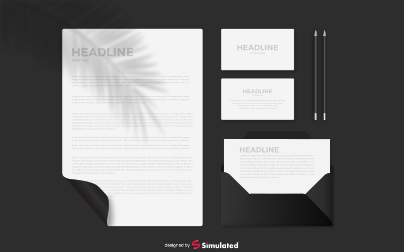 Modelli di mockup di identità aziendale vettoriale di branding