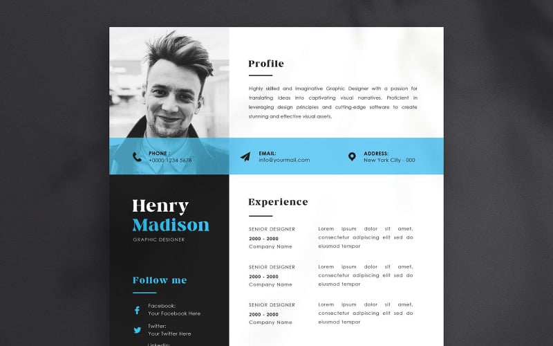 Professional Resume Or Cv Design Template Vector Template Download On