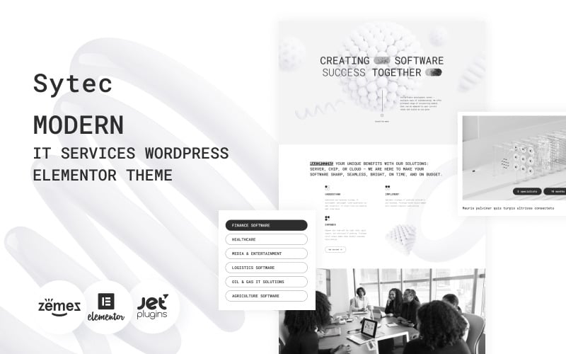 Sytec - 现代 IT 服务登陆 WordPress Elementor 主题