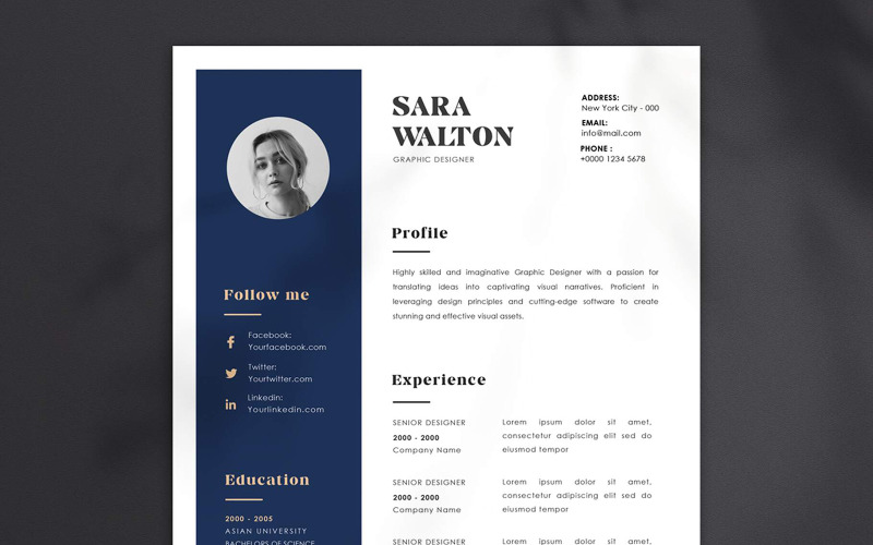 Temiz Özgeçmiş CV Tasarım Şablonu 02
