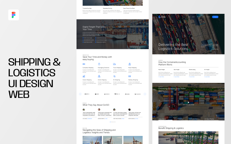 Frakt & logistik UI Design Webb