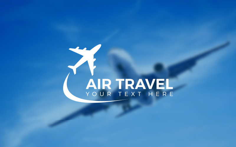 Hava yolculuğu logo şablonu. Seyahat logosu, Uçak logosu, Uçak vektörü, Uçak simgesi logosu