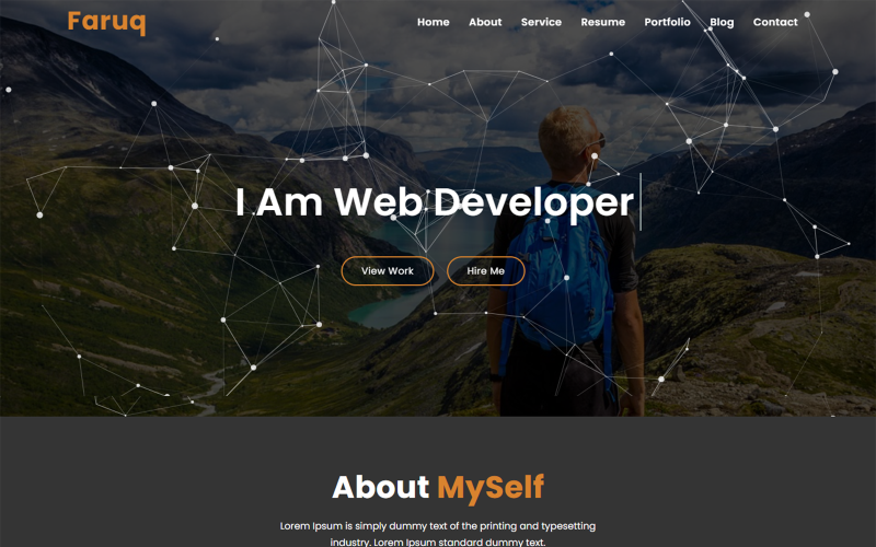HTML5-шаблон целевой страницы личного портфолио Faruq