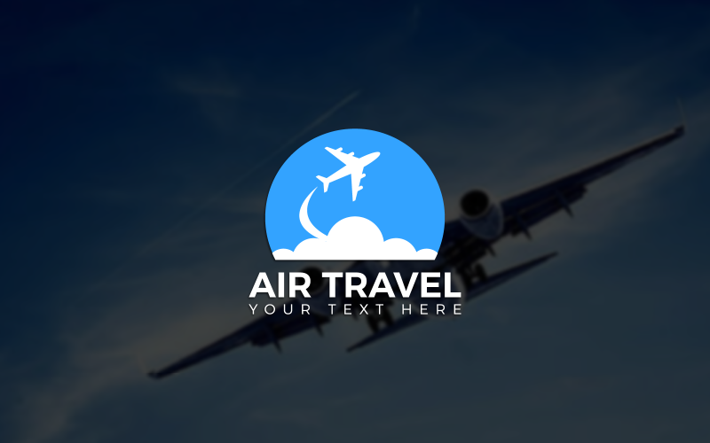 Modelo de logotipo de viagens aéreas. Logotipo de viagem, logotipo de avião, vetor de avião, logotipo de ícone de avião, vetor de avião