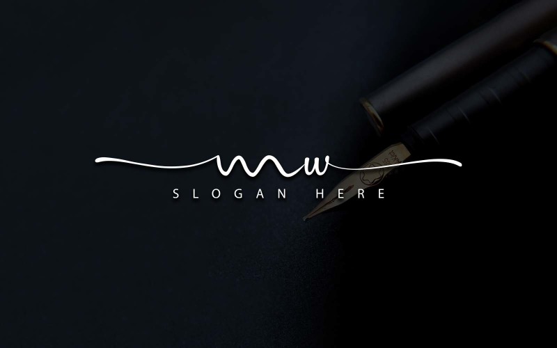 Création de logo de lettre MW de photographie créative