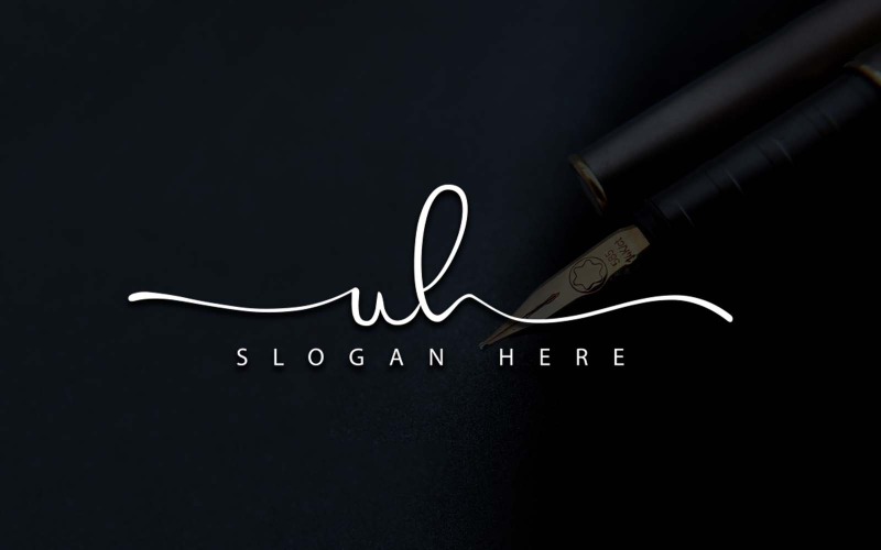 Design de logotipo de letra UH de fotografia criativa