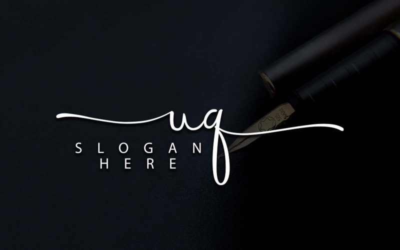 Design de logotipo de letra UQ de fotografia criativa