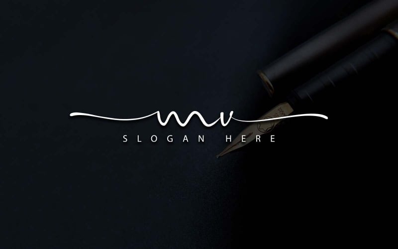 Kreativ fotografering MV Letter Logo Design