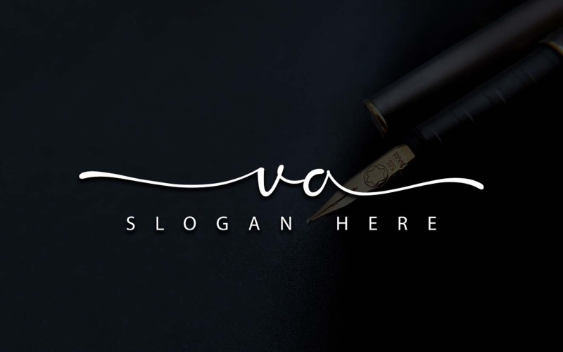 Création de logo de lettre VA de photographie créative