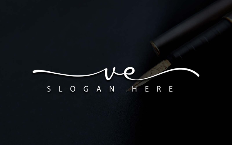 Création de logo de lettre VE de photographie créative