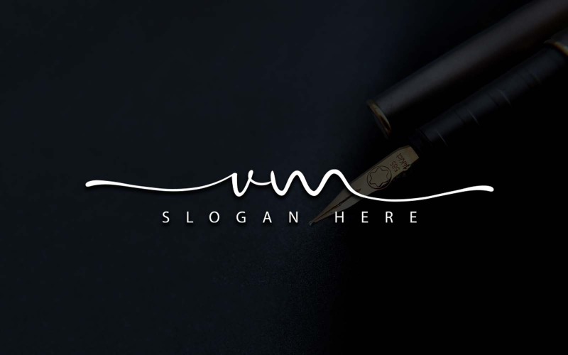 Création de logo de lettre VM de photographie créative