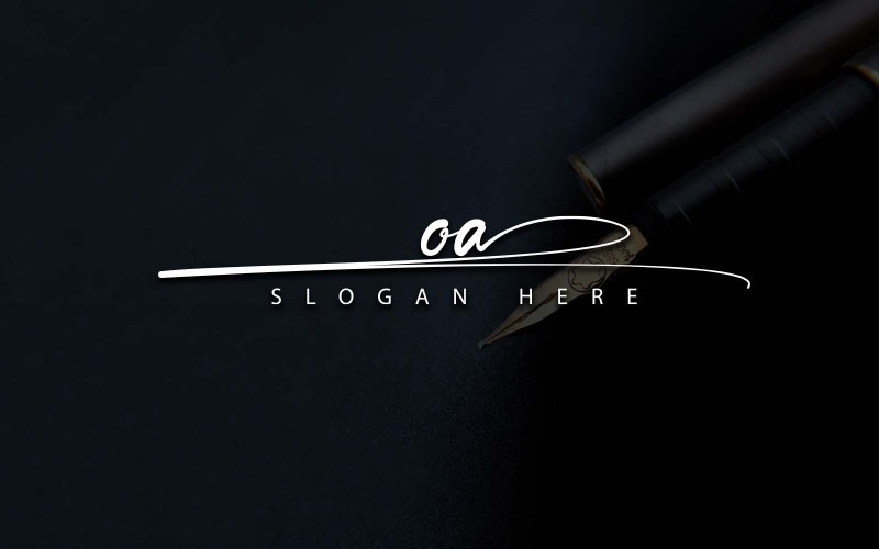Design de logotipo de carta OA de fotografia criativa
