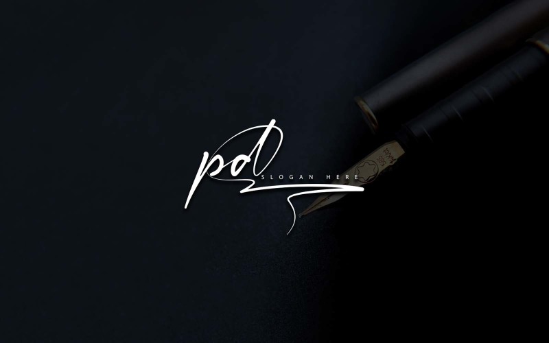 Design del logo della lettera PD per la fotografia creativa