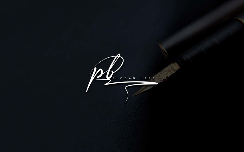 Творча фотографія PB лист дизайн логотипу