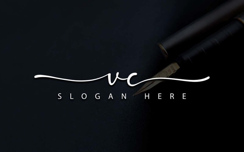 Творча фотографія VC лист дизайн логотипу