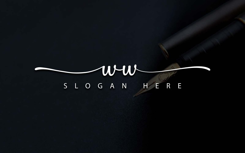 Design de logotipo de carta WW de fotografia criativa