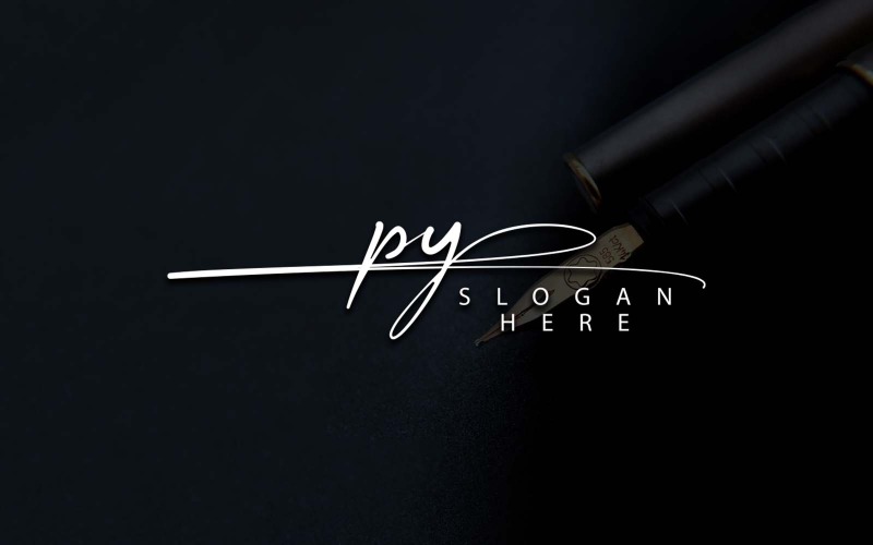 Design de logotipo de letra PY de fotografia criativa