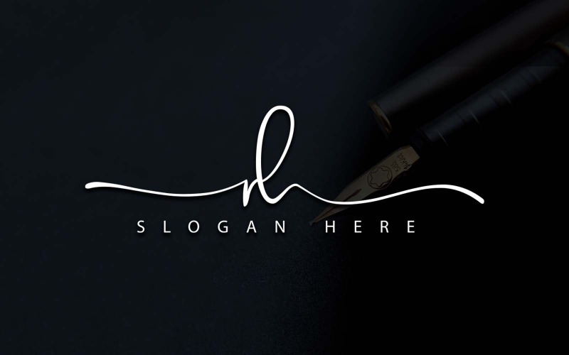 Design de logotipo de letra RH de fotografia criativa