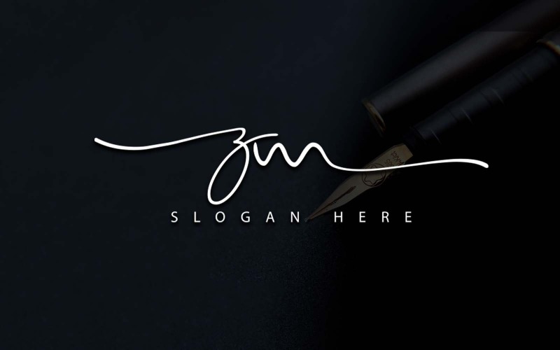 Design de logotipo de letra ZM de fotografia criativa