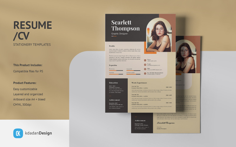 Modelos de design PSD de currículo/CV Vol 197