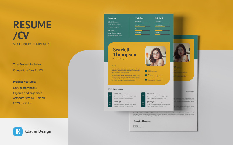 Resume/CV PSD Design Templates Vol 196