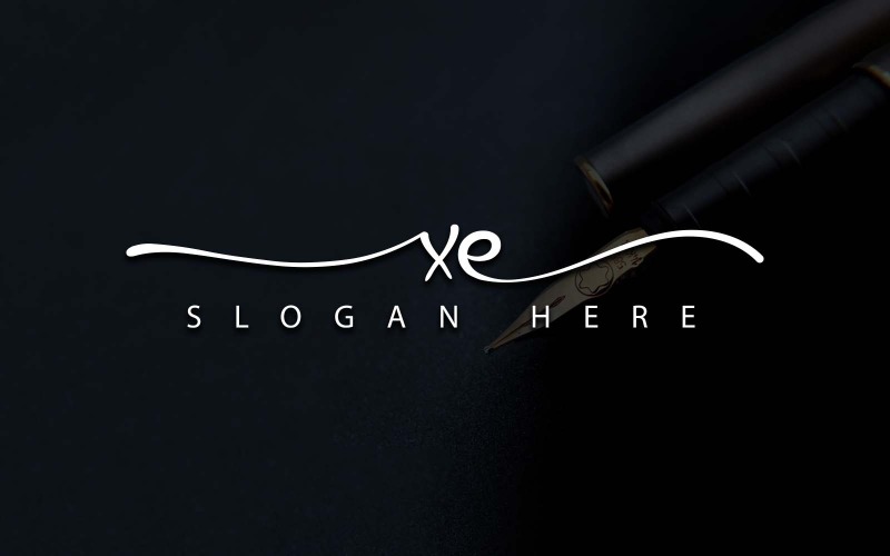 Création de logo de lettre XE de photographie créative