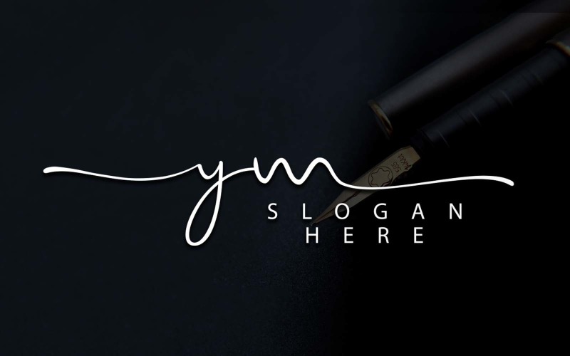 Création de logo de lettre YM de photographie créative