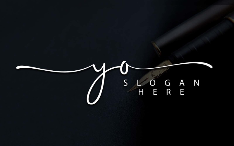 Design de logotipo de carta YO de fotografia criativa