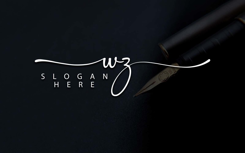 Design de logotipo de letra WZ de fotografia criativa