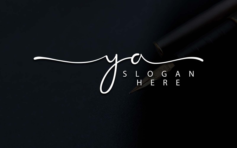 Design de logotipo de letra YA de fotografia criativa