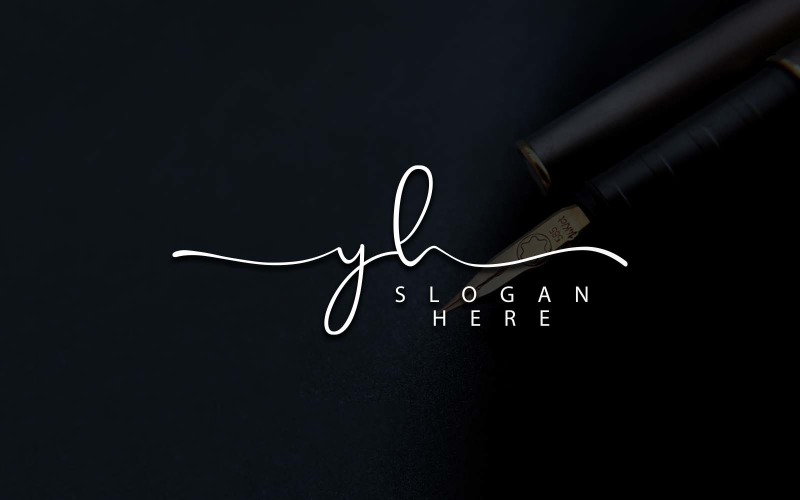 Design de logotipo de letra YH de fotografia criativa