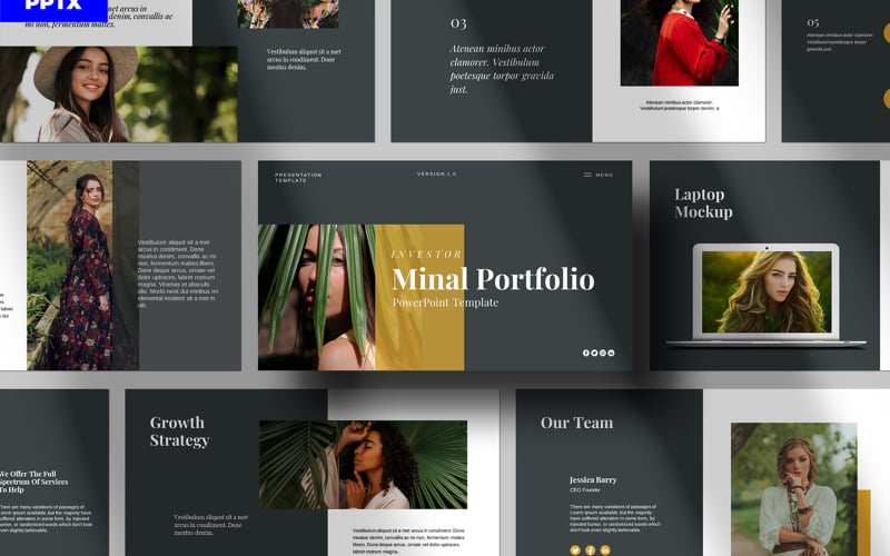 Modèle de présentation de mise en page de portfolio