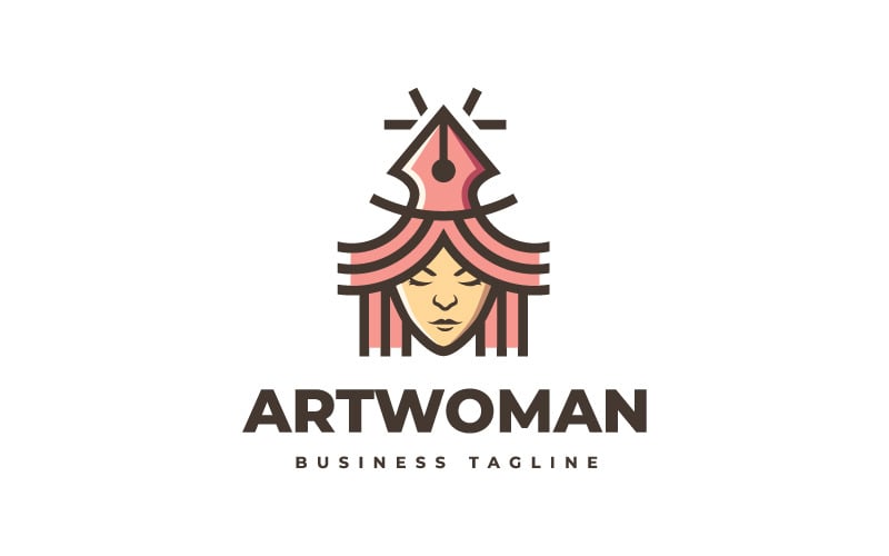 Modello di logo di bellezza arte donna