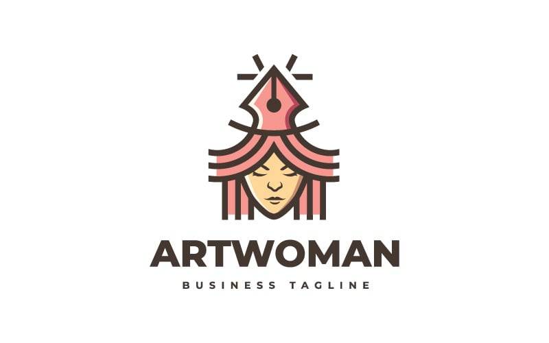 Schoonheid kunst vrouw logo sjabloon